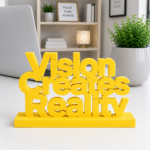 Vision Creates Reality 3D Printed Desk Sign | Creative Office Decor