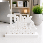 Think Like A Leader 3D Printed Desk Sign | Modern Leadership Decor