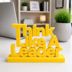 Think Like A Leader 3D Printed Desk Sign | Modern Leadership Decor
