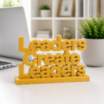 Leaders Create Leaders 3D Printed Desk Sign | Professional Mentorship Decor