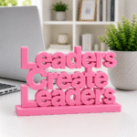 Leaders Create Leaders 3D Printed Desk Sign | Professional Mentorship Decor