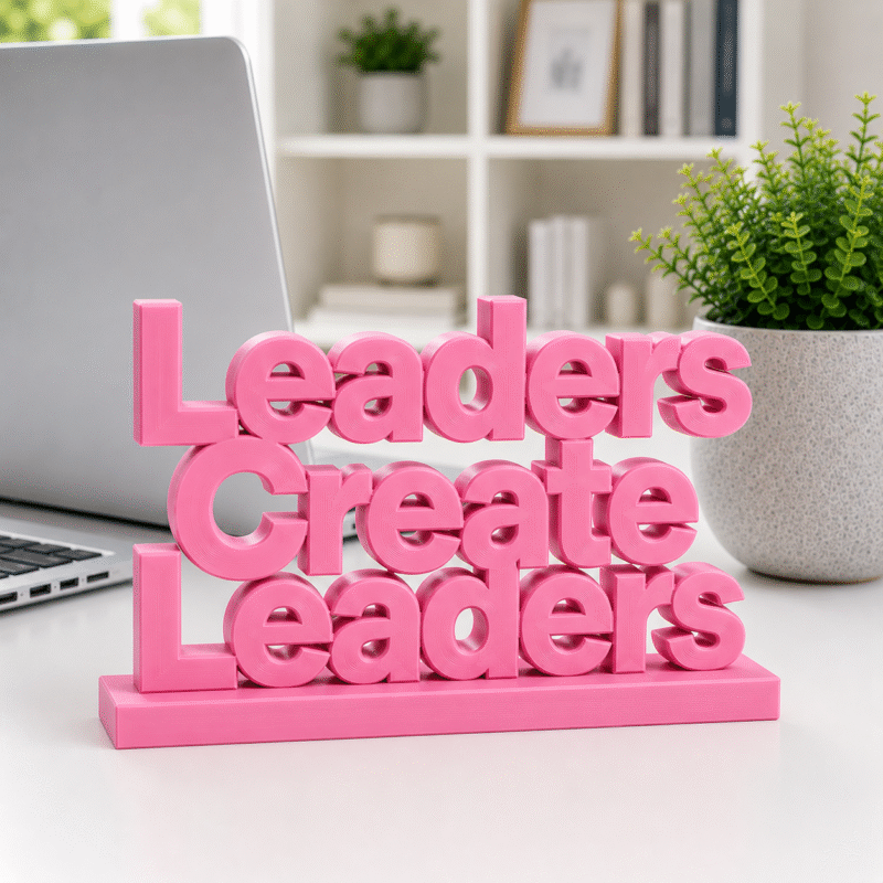 Leaders Create Leaders 3D Printed Desk Sign | Professional Mentorship Decor