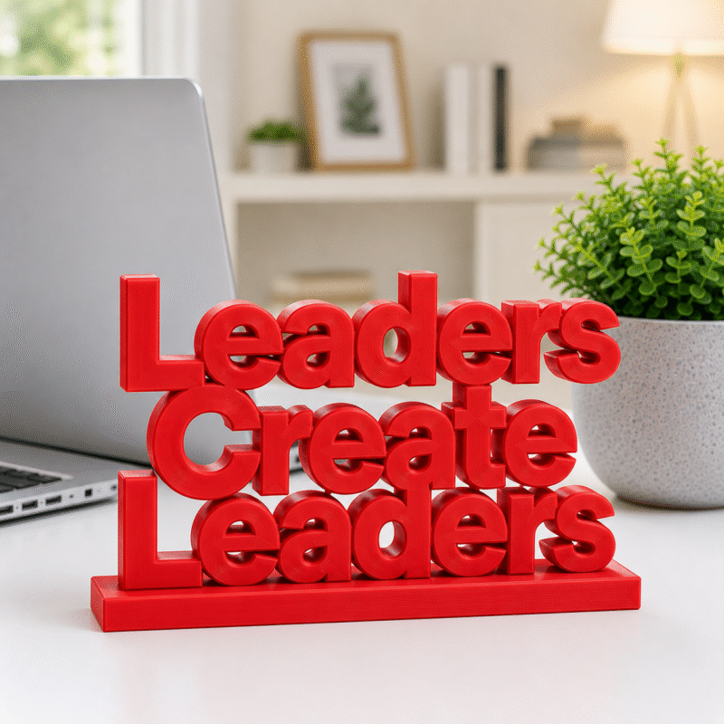 Leaders Create Leaders 3D Printed Desk Sign | Professional Mentorship Decor