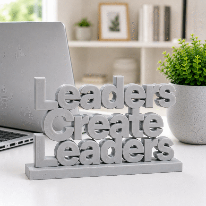 Leaders Create Leaders 3D Printed Desk Sign | Professional Mentorship Decor