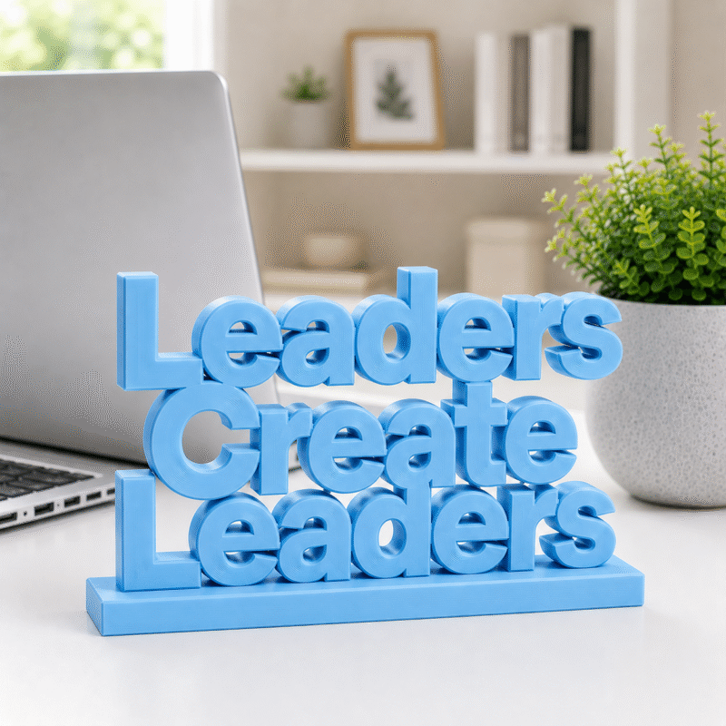 Leaders Create Leaders 3D Printed Desk Sign | Professional Mentorship Decor