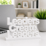 Leaders Create Leaders 3D Printed Desk Sign | Professional Mentorship Decor