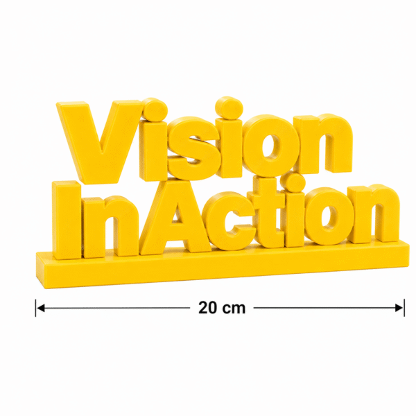 Vision In Action 3D Printed Desk Sign | Productivity & Execution Decor
