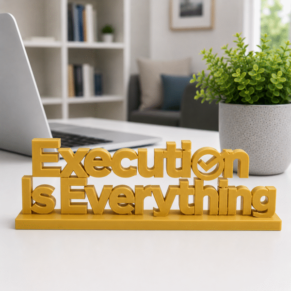 Execution Is Everything 3D Printed Sign - Premium IT & Tech Corporate Gift