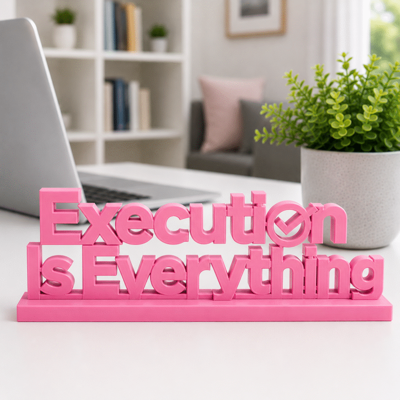 Execution Is Everything 3D Printed Sign - Premium IT & Tech Corporate Gift