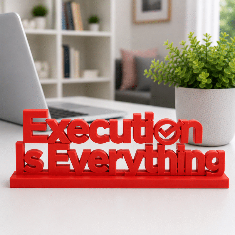 Execution Is Everything 3D Printed Sign - Premium IT & Tech Corporate Gift