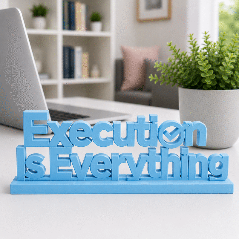 Execution Is Everything 3D Printed Sign - Premium IT & Tech Corporate Gift