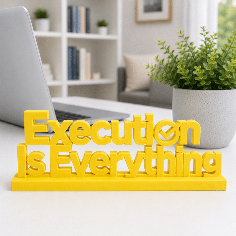 Execution Is Everything 3D Printed Sign - Premium IT & Tech Corporate Gift