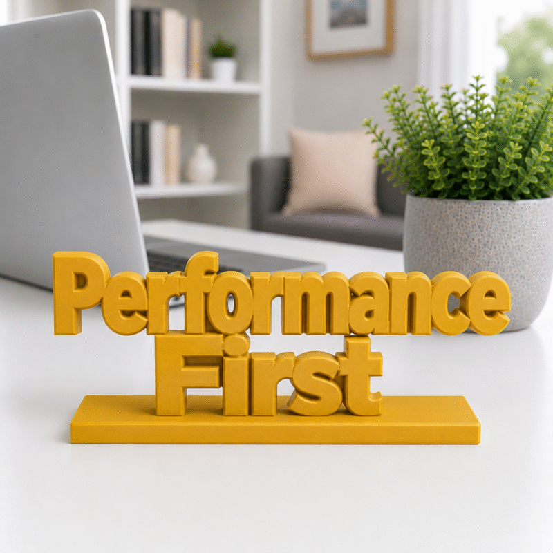Performance First 3D Printed Sign | Tech & Sales Team Gift