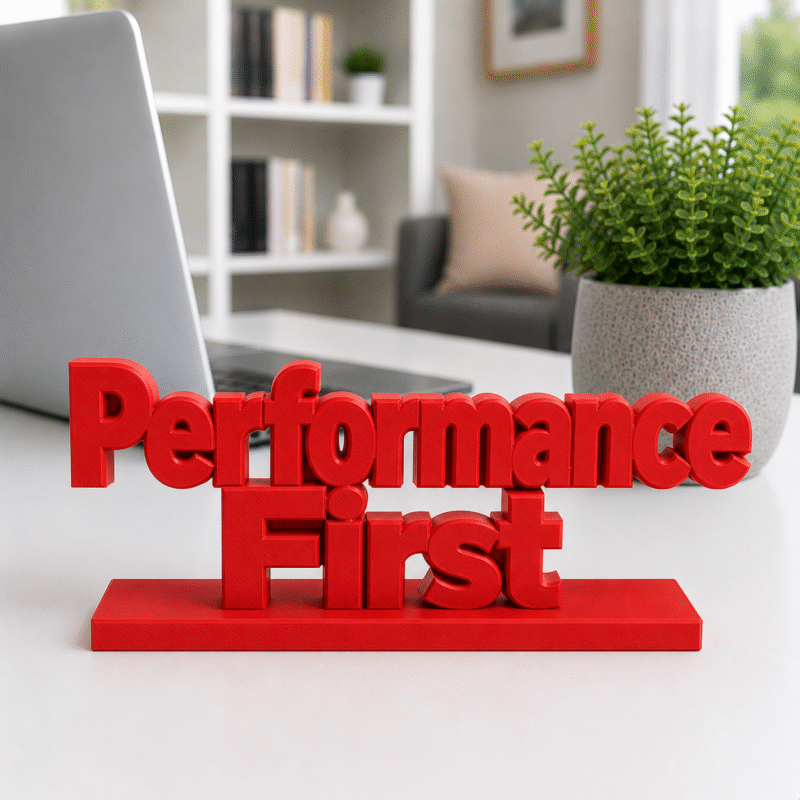 Performance First 3D Printed Sign | Tech & Sales Team Gift