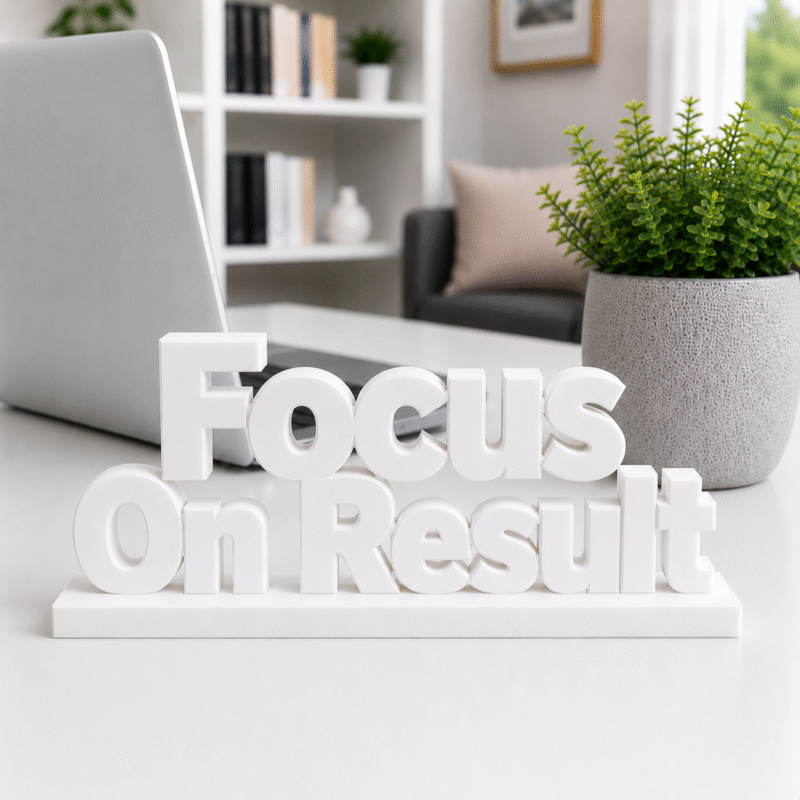 Focus On Result 3D Printed Sign | Corporate & IT Team Gift