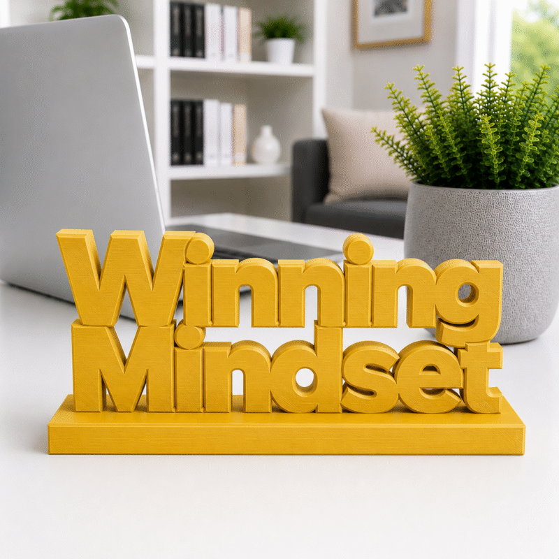 Winning Mindset 3D Printed Desk Sign | Ultimate Corporate & IT Gift
