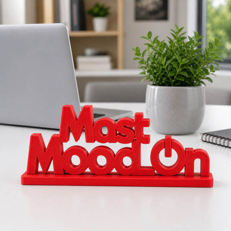 "Mast Mood On" 3D Printed Desk Sign, Fun Office Decor, Creative Workspace Accessory, Motivation Gift for Students, Professionals, Home Office, Gaming Setup - Image 4