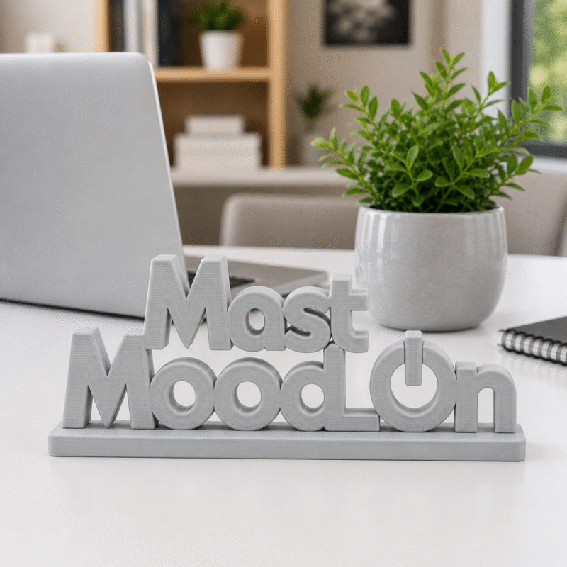 "Mast Mood On" 3D Printed Desk Sign, Fun Office Decor, Creative Workspace Accessory, Motivation Gift for Students, Professionals, Home Office, Gaming Setup - Image 5