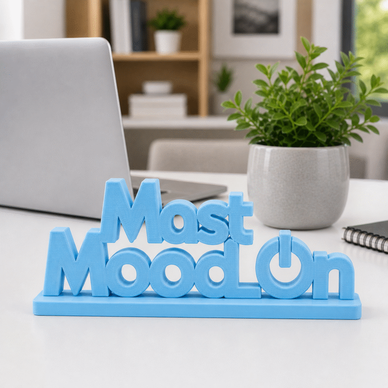 "Mast Mood On" 3D Printed Desk Sign, Fun Office Decor, Creative Workspace Accessory, Motivation Gift for Students, Professionals, Home Office, Gaming Setup - Image 7