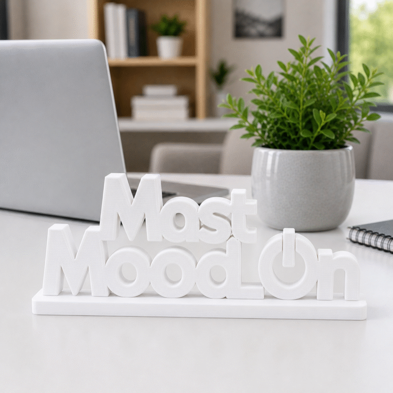 "Mast Mood On" 3D Printed Desk Sign, Fun Office Decor, Creative Workspace Accessory, Motivation Gift for Students, Professionals, Home Office, Gaming Setup - Image 8