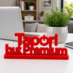 Upgrade your vibe with the "Tapori But Premium" 3D printed desk sign. A high-quality, matte-finish decor piece perfect for offices, gaming setups, and creative workspaces. - Image 5
