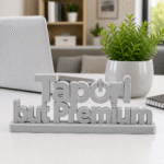 Upgrade your vibe with the "Tapori But Premium" 3D printed desk sign. A high-quality, matte-finish decor piece perfect for offices, gaming setups, and creative workspaces. - Image 6