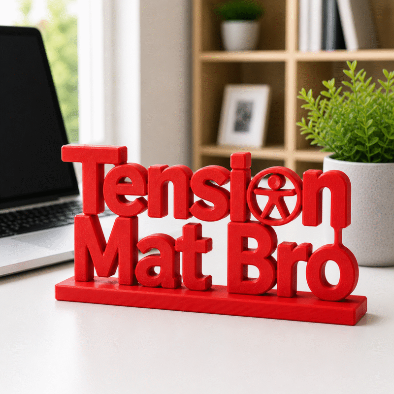 Tension Mat Bro 3D Printed Desk Sign