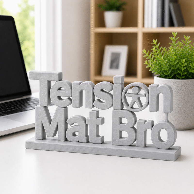 Tension Mat Bro 3D Printed Desk Sign