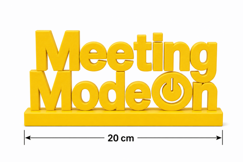 Custom 3D Printed "Meeting Mode On" Desk Sign | Office Decor
