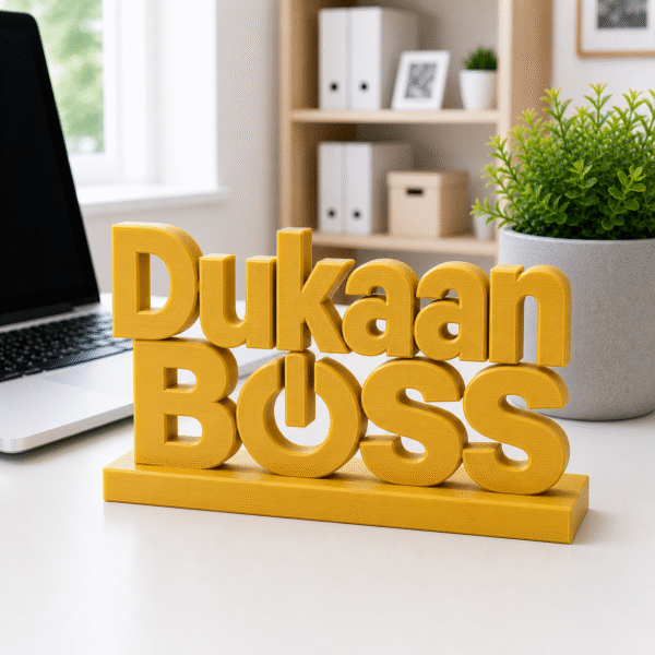 Dukaan Boss 3D Printed Desk Sign | Premium Shop & Office Decor
