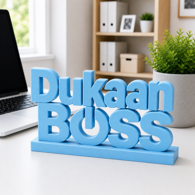 Dukaan Boss 3D Printed Desk Sign | Premium Shop & Office Decor