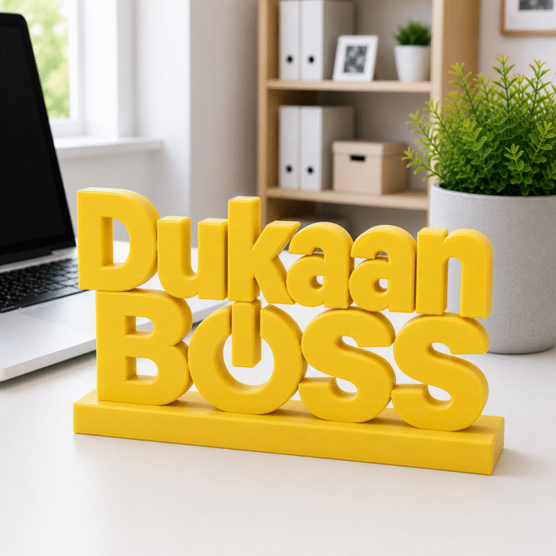 Dukaan Boss 3D Printed Desk Sign | Premium Shop & Office Decor