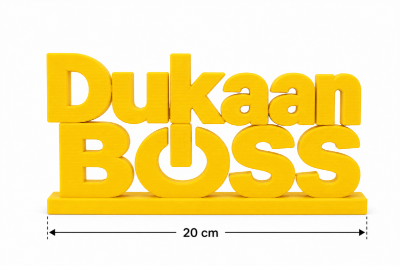 Dukaan Boss 3D Printed Desk Sign | Premium Shop & Office Decor