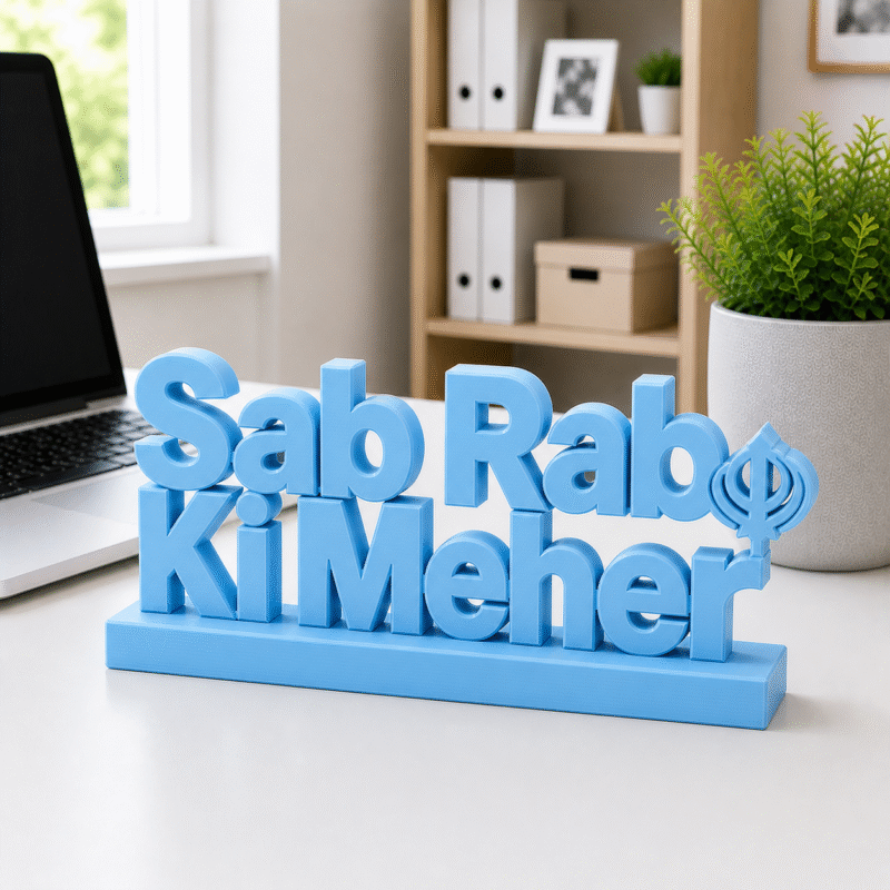 "Sab Rab Ki Meher" 3D Printed Desk Sign