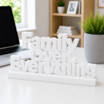 "Family Over Everything" 3D Printed Desk Sign
