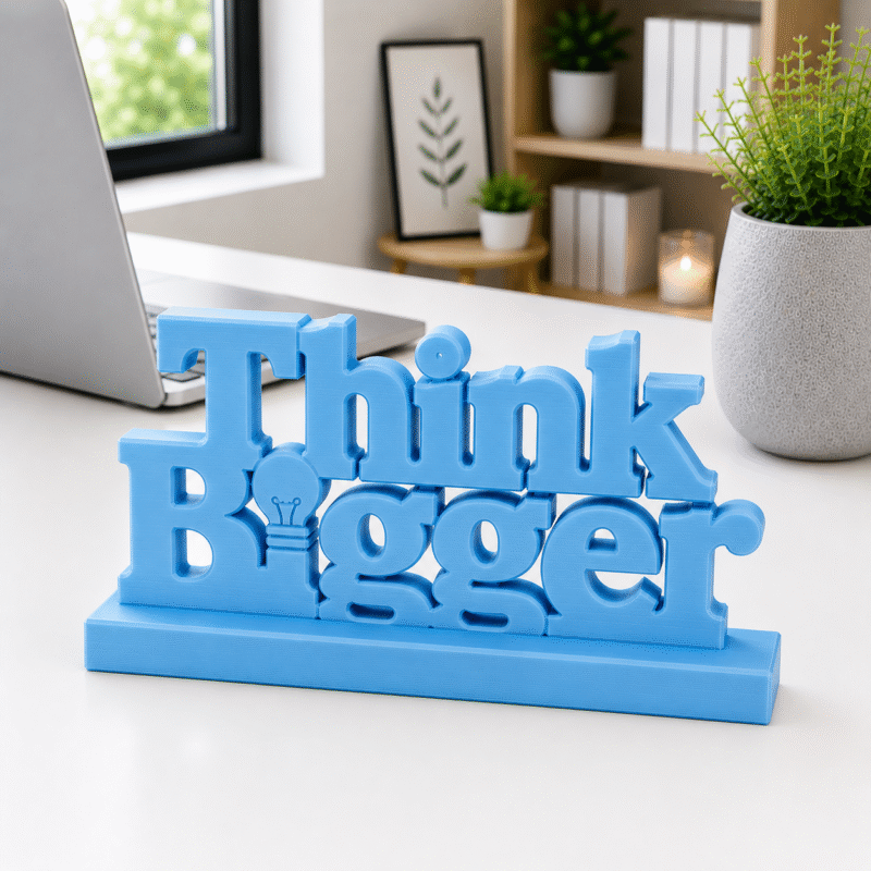 Think Bigger 3D Printed Desk Decor | Motivational Office Gift