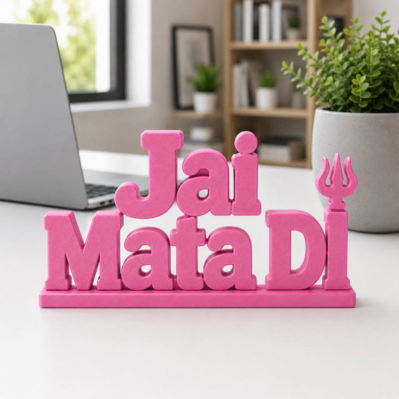 Jai Mata Di 3D Printed Desk Decor | Spiritual Gift & Idol