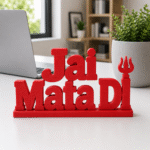 Jai Mata Di 3D Printed Desk Decor | Spiritual Gift & Idol