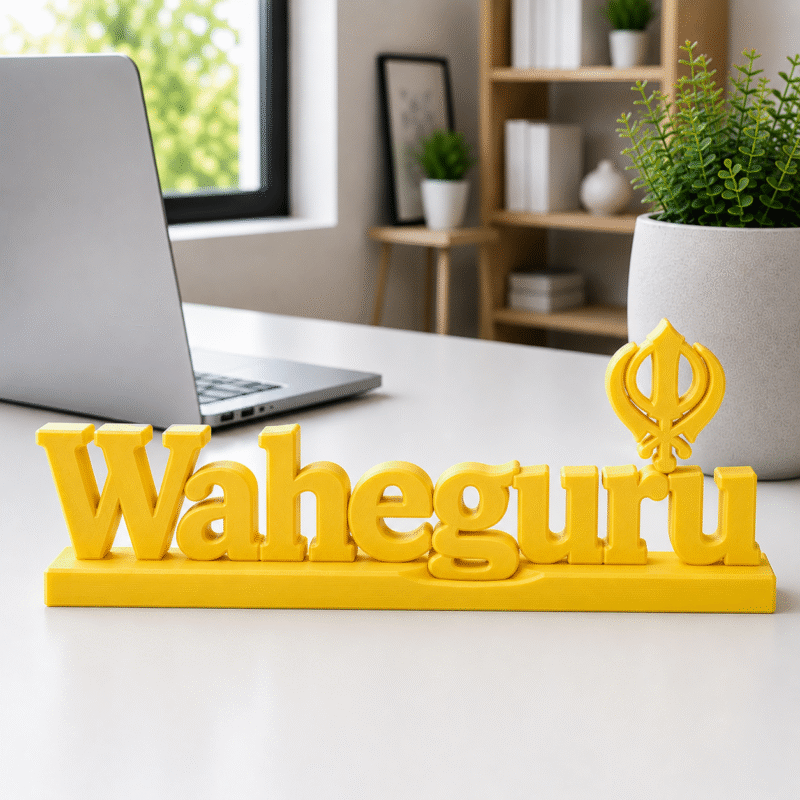 Waheguru 3D Printed Desk Decor | Sikh Spiritual Gift & Art