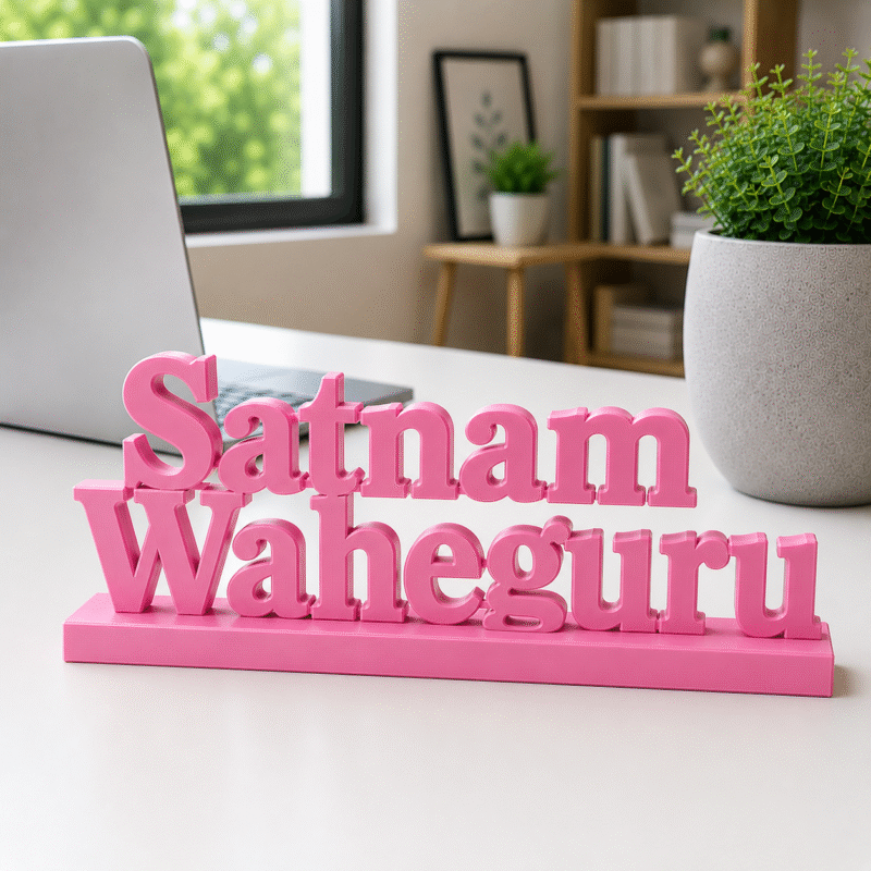 Satnam Waheguru 3D Printed Desk Decor | Sikh Spiritual Gift