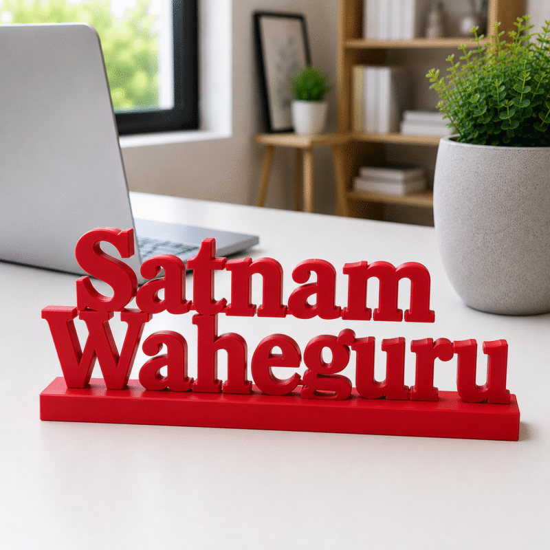 Satnam Waheguru 3D Printed Desk Decor | Sikh Spiritual Gift