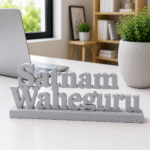 Satnam Waheguru 3D Printed Desk Decor | Sikh Spiritual Gift