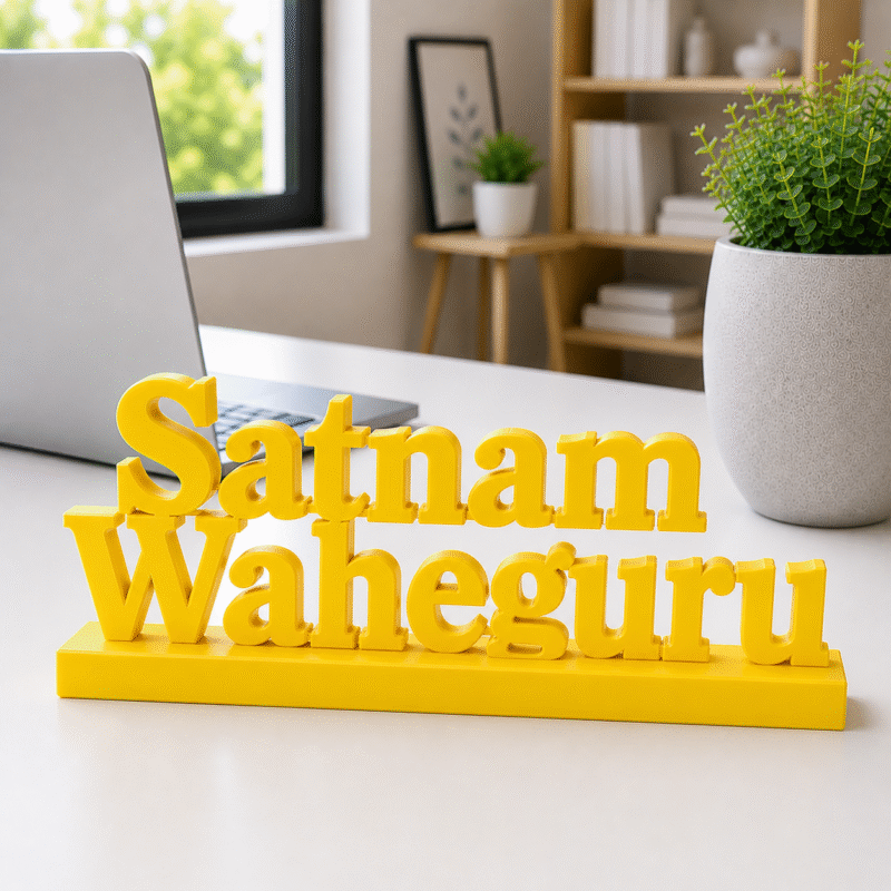 Satnam Waheguru 3D Printed Spiritual Desk Sign – Premium Devotional Gift for Home Office, Car Dashboard, Gurdwara Decor, Study Table, Reception Desk, and Personal Gifting - Image 9