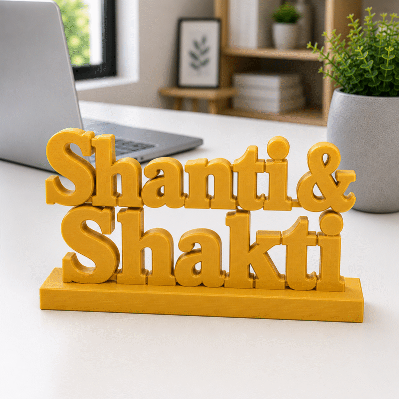 Shanti & Shakti 3D Printed Desk Decor | Spiritual Wellness Gift