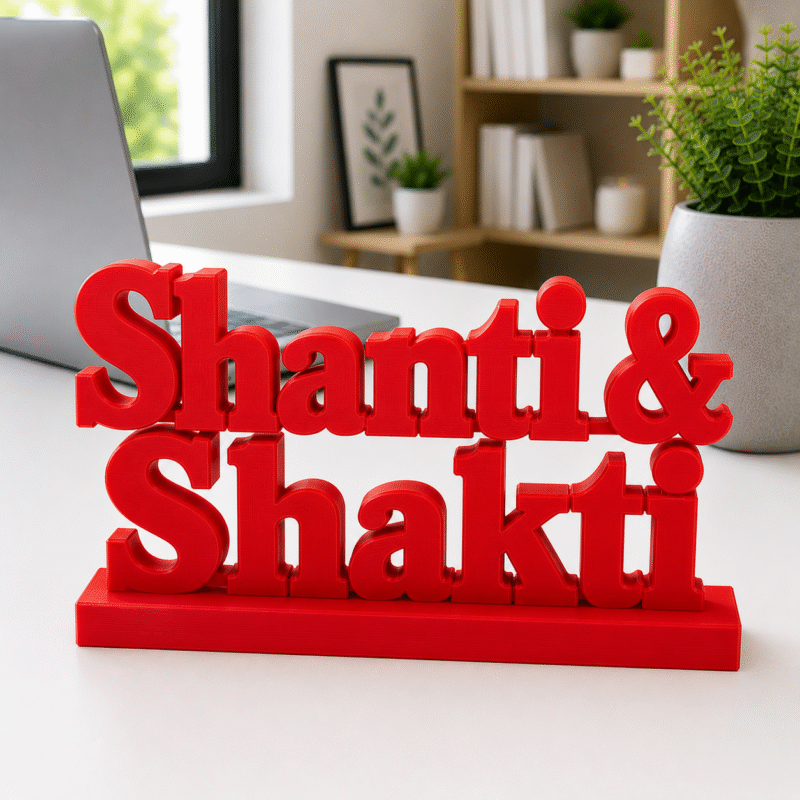 Shanti & Shakti 3D Printed Desk Decor | Spiritual Wellness Gift