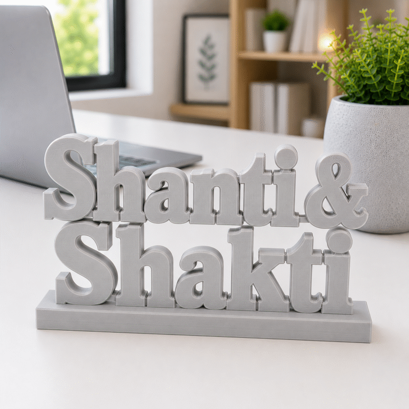 Shanti & Shakti 3D Printed Desk Decor | Spiritual Wellness Gift