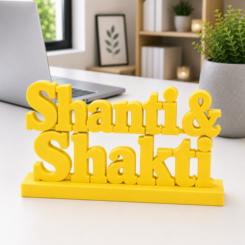 Shanti & Shakti 3D Printed Desk Decor | Spiritual Wellness Gift