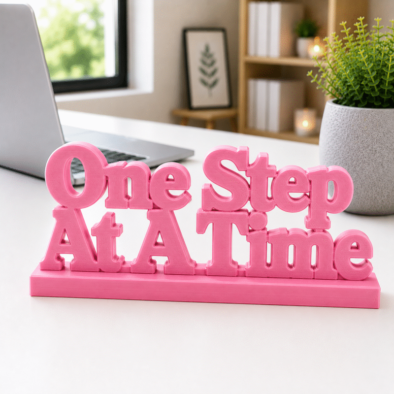 One Step At A Time 3D Printed Desk Decor | Motivational Gift