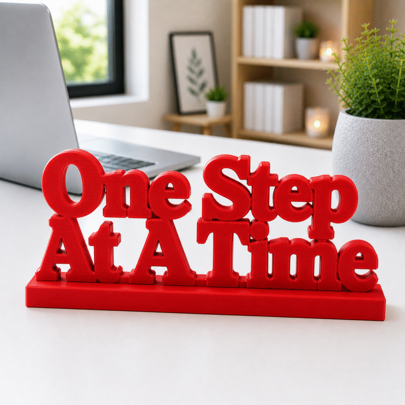 One Step At A Time 3D Printed Desk Decor | Motivational Gift