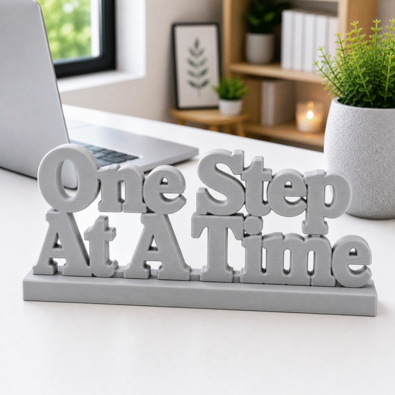 One Step At A Time 3D Printed Desk Decor | Motivational Gift